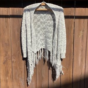 Fringe knit cardigan with tassels